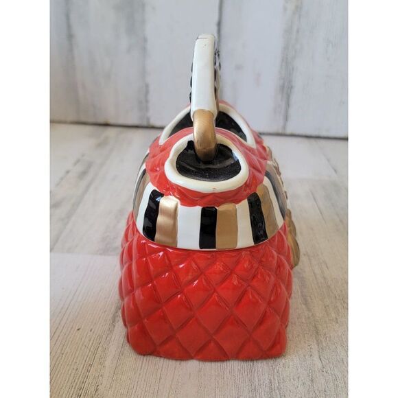 David's cookies red quilted purse ceramic cookie jar decor home - Picture 7 of 12